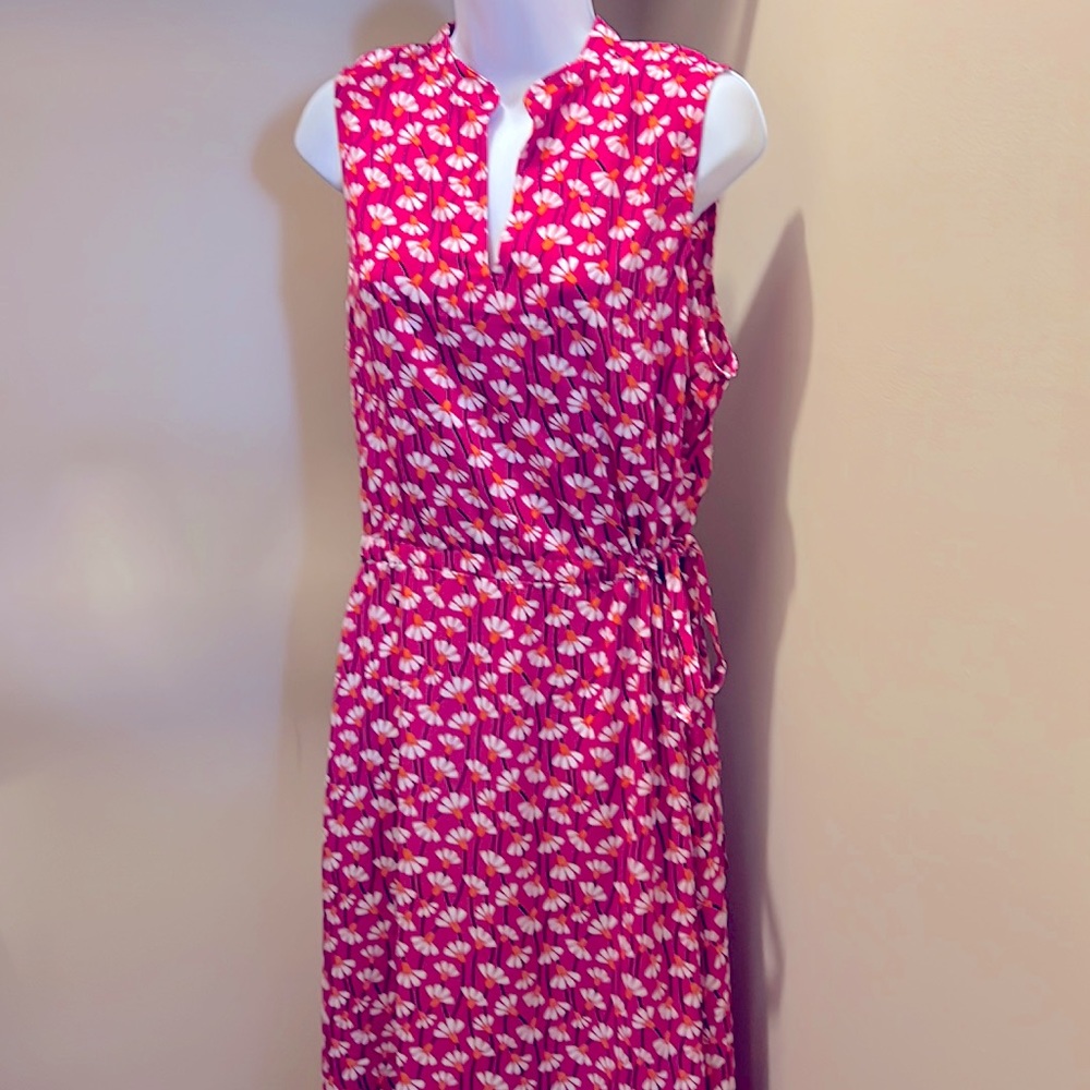 NWT - Anne Klein Pink Pansy Multicolor Dress with pockets